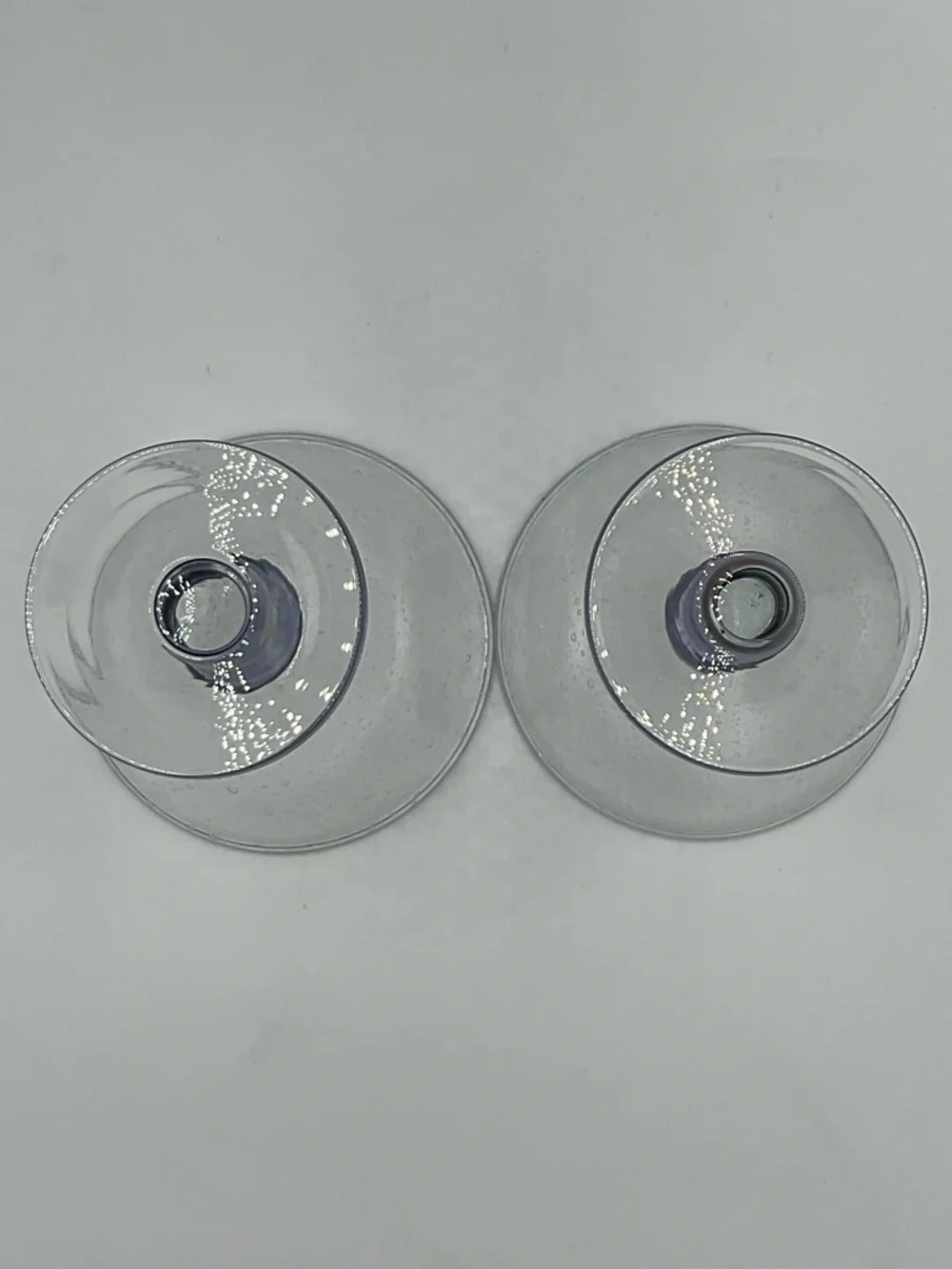 Vintage Pottery Barn Bubble Martini Glasses with Iridescent Blue Stems-Set of 2